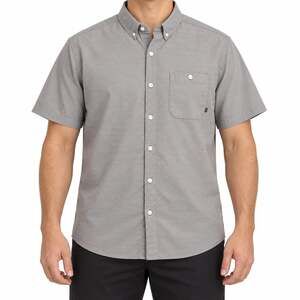Mountain Hardwear Shirt Mens XL Gray Short Sleeve Button Down Stretch OM7676
